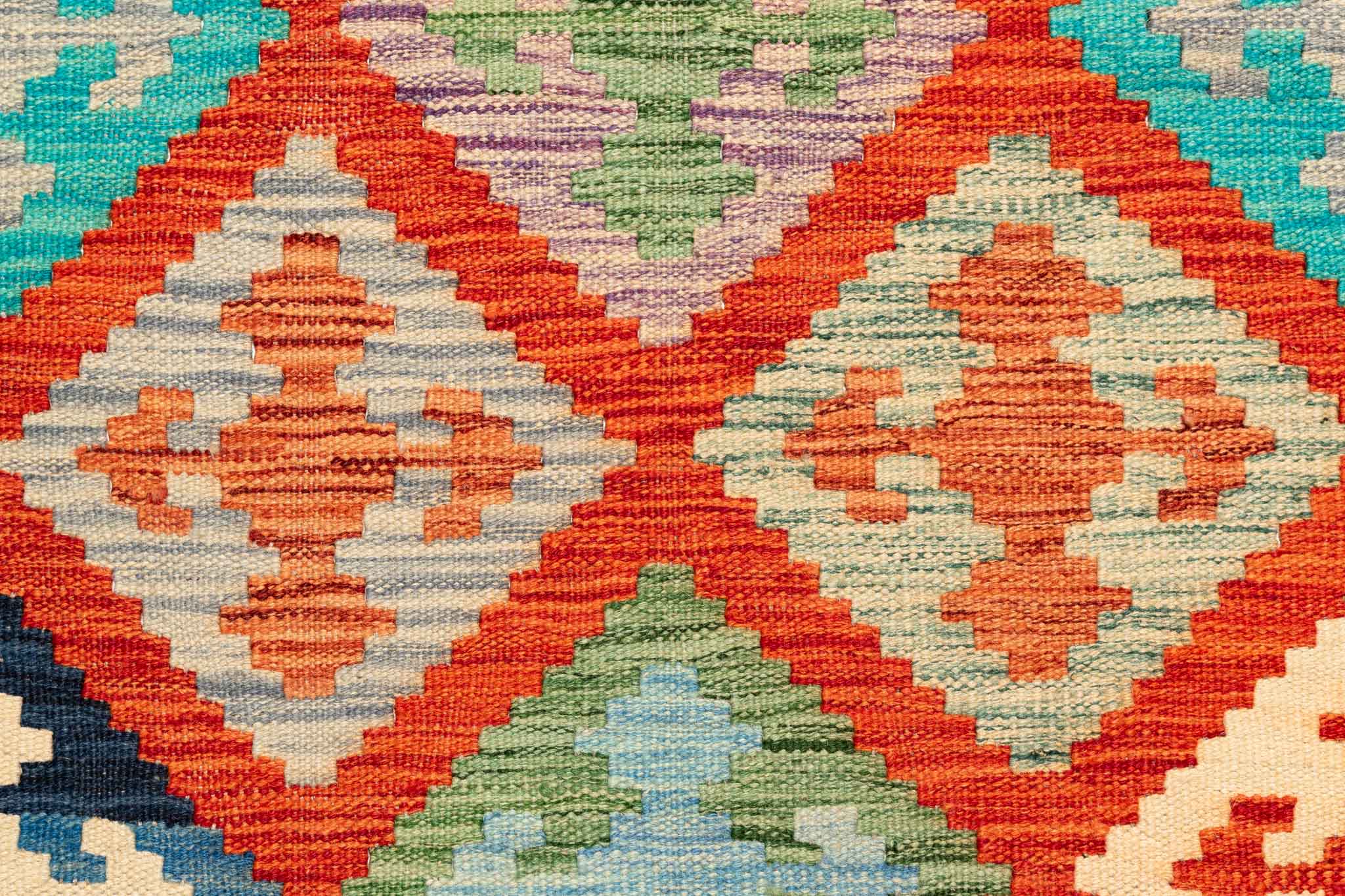 Afghanischer Kelim – 296 × 200 cm – handgewebt aus Schurwolle