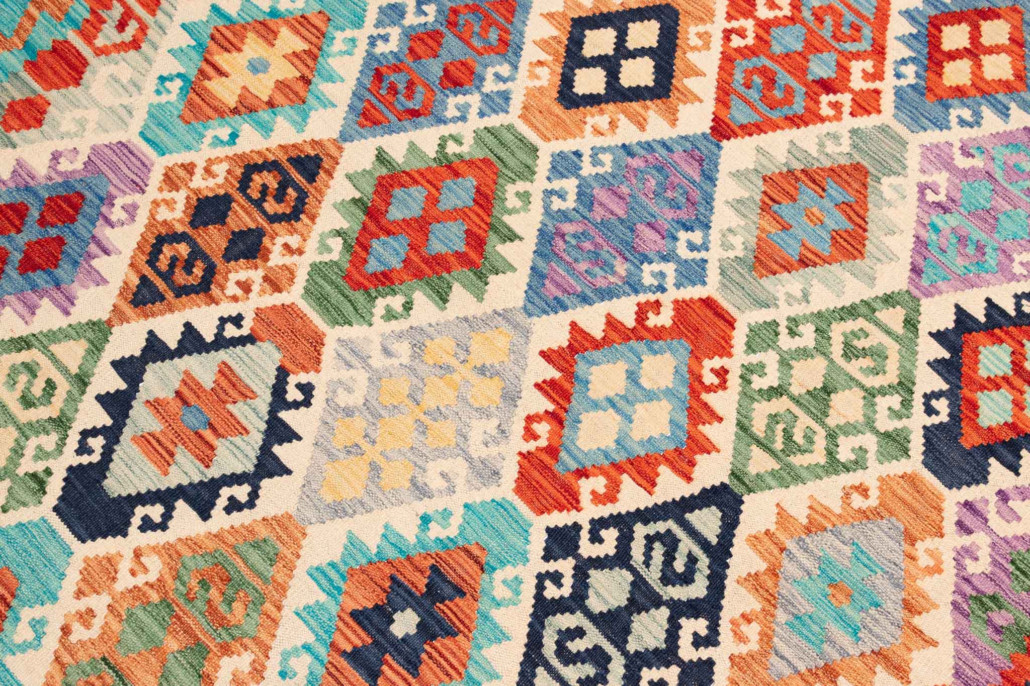 Afghanischer Kelim – 296 × 250 cm – handgewebt aus Schurwolle