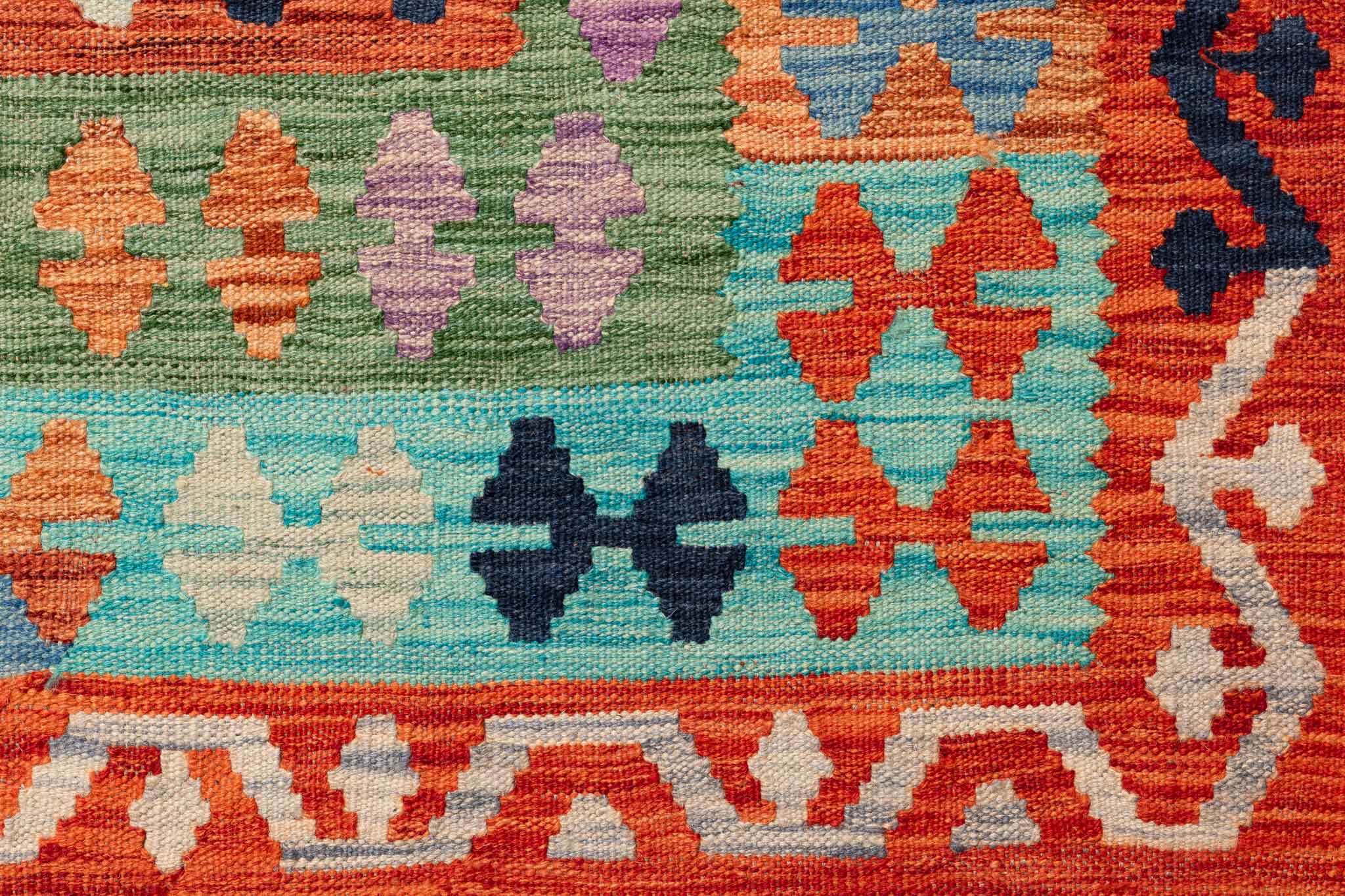 Afghanischer Kelim – 296 × 250 cm – handgewebt aus Schurwolle