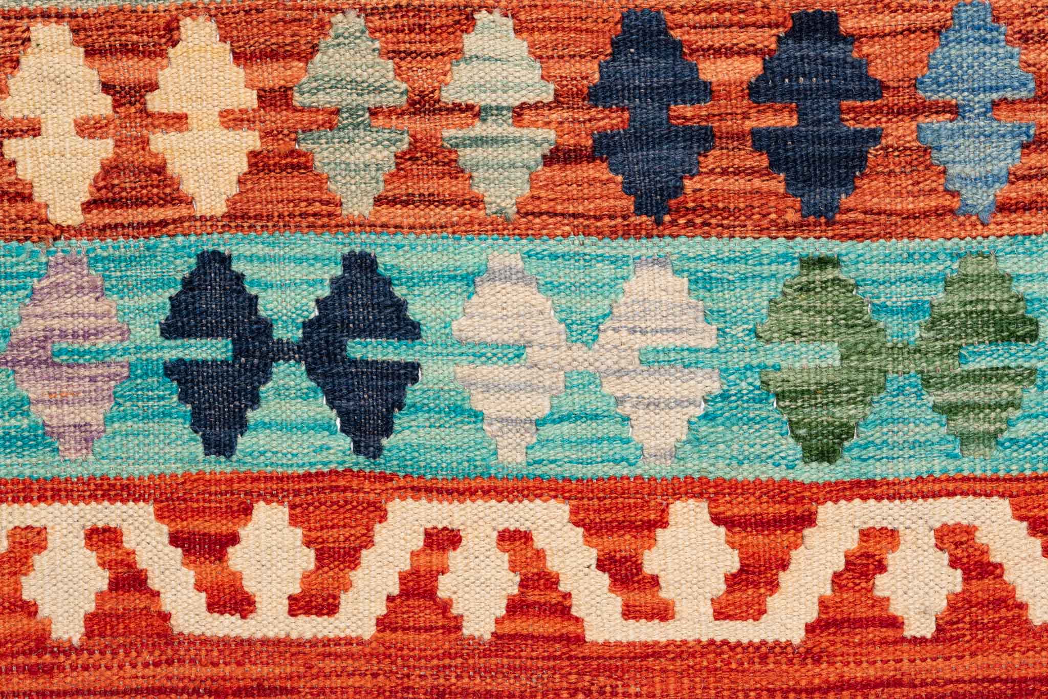 Afghanischer Kelim – 296 × 250 cm – handgewebt aus Schurwolle