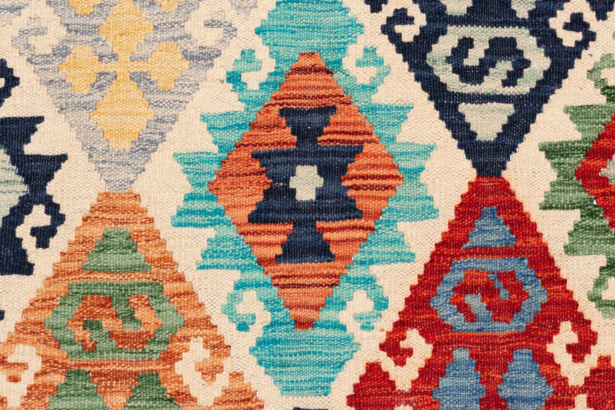 Afghanischer Kelim – 296 × 250 cm – handgewebt aus Schurwolle