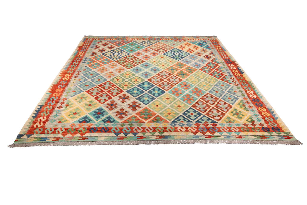 Afghanischer Kelim – 294 × 252 cm – handgewebt aus Schurwolle