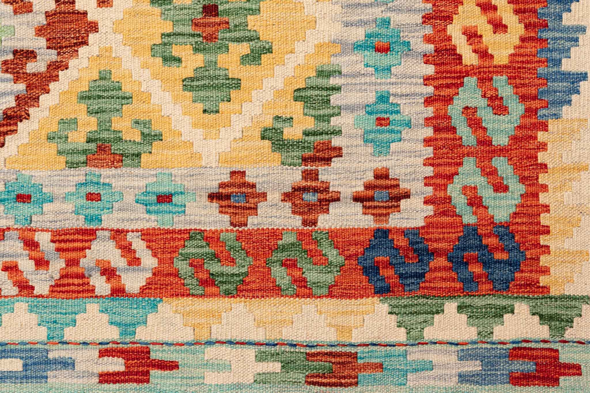 Afghanischer Kelim – 294 × 252 cm – handgewebt aus Schurwolle