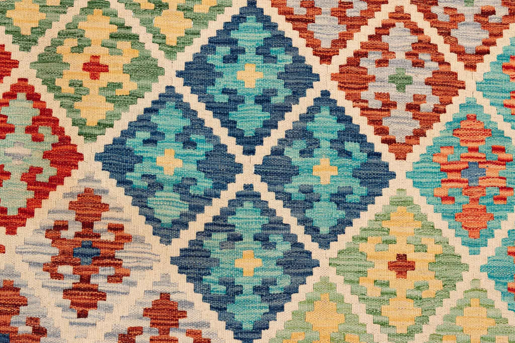 Afghanischer Kelim – 294 × 252 cm – handgewebt aus Schurwolle