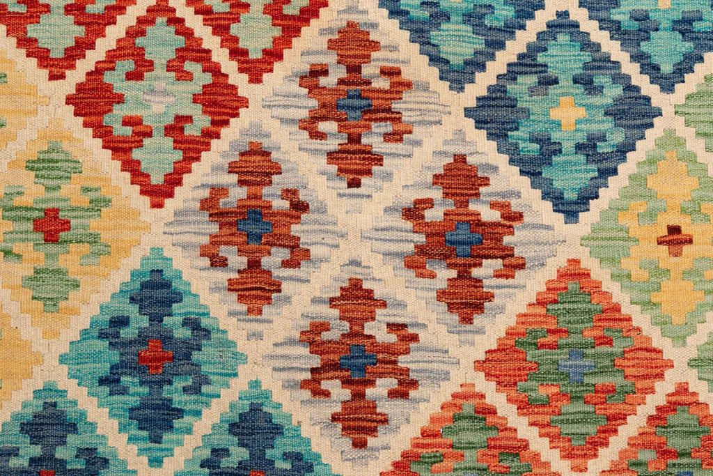 Afghanischer Kelim – 294 × 252 cm – handgewebt aus Schurwolle