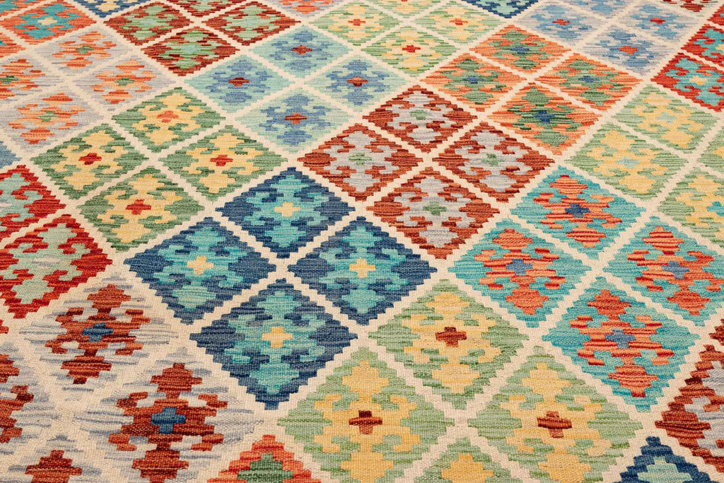 Afghanischer Kelim – 294 × 252 cm – handgewebt aus Schurwolle