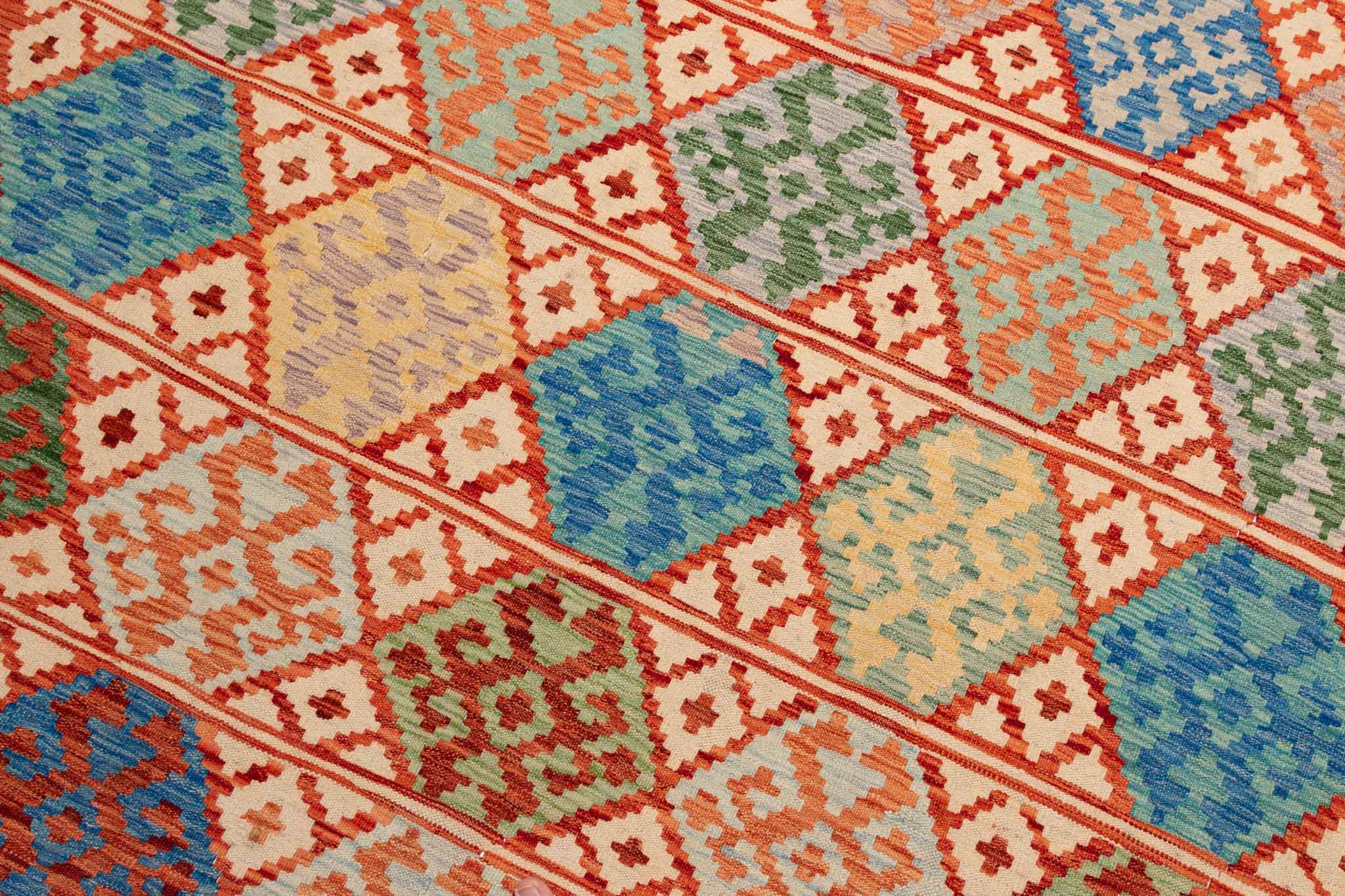 Afghanischer Kelim – 340 × 243 cm – handgewebt aus Schurwolle