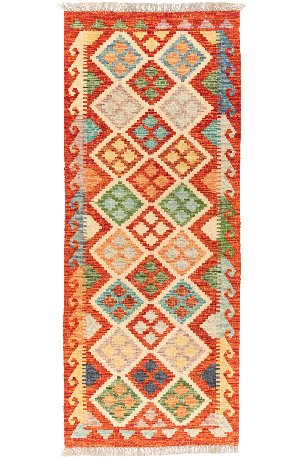 Afghanischer Kelim – 200 × 80 cm – handgewebt aus Schurwolle