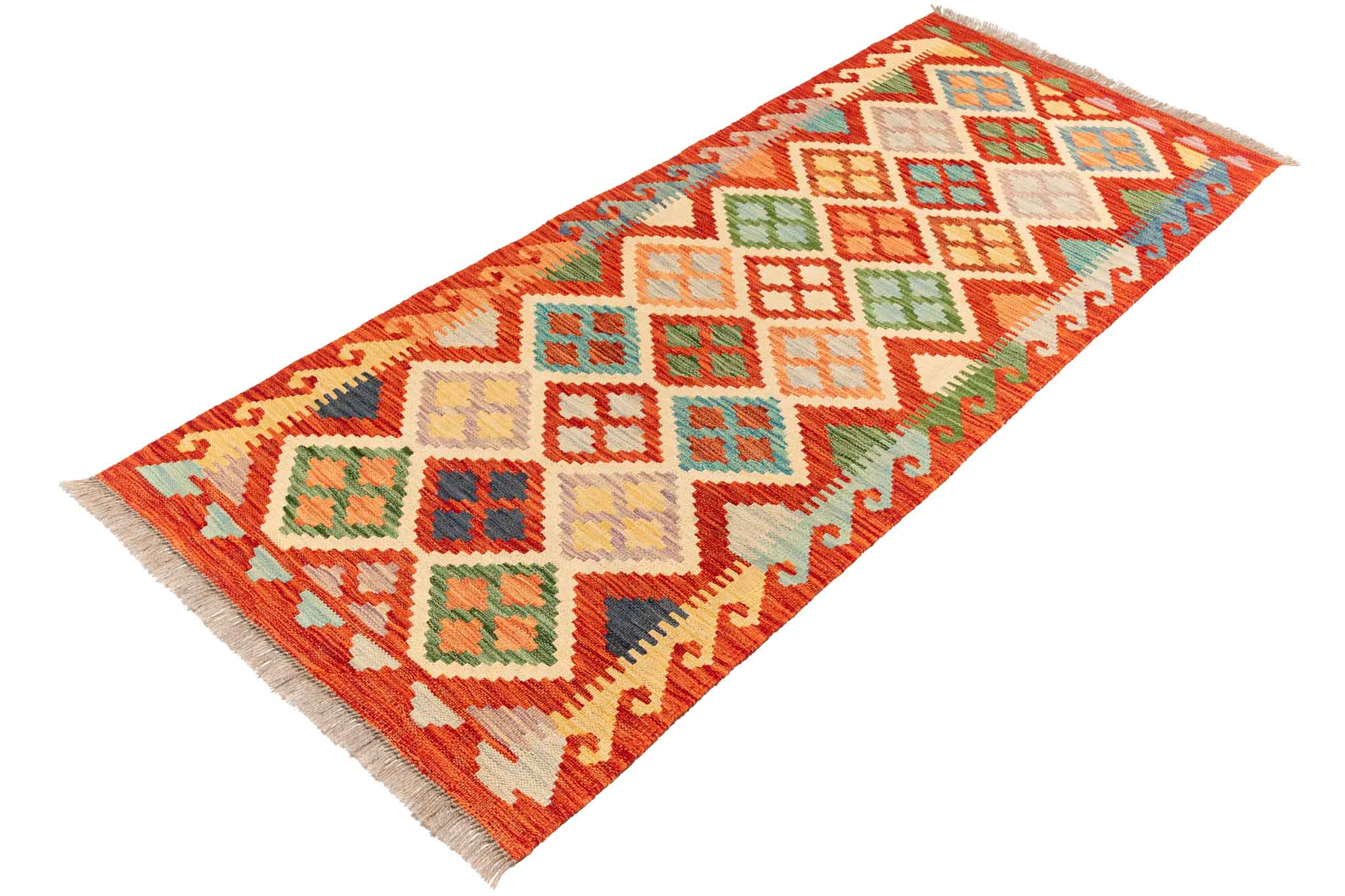 Afghanischer Kelim – 200 × 80 cm – handgewebt aus Schurwolle