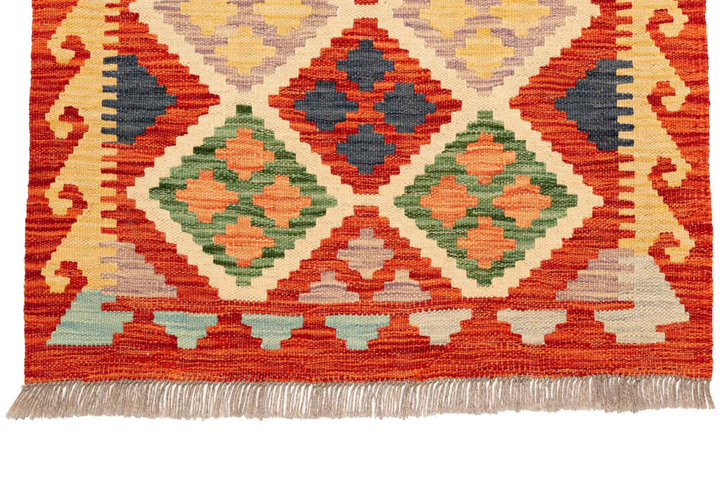 Afghanischer Kelim – 200 × 80 cm – handgewebt aus Schurwolle