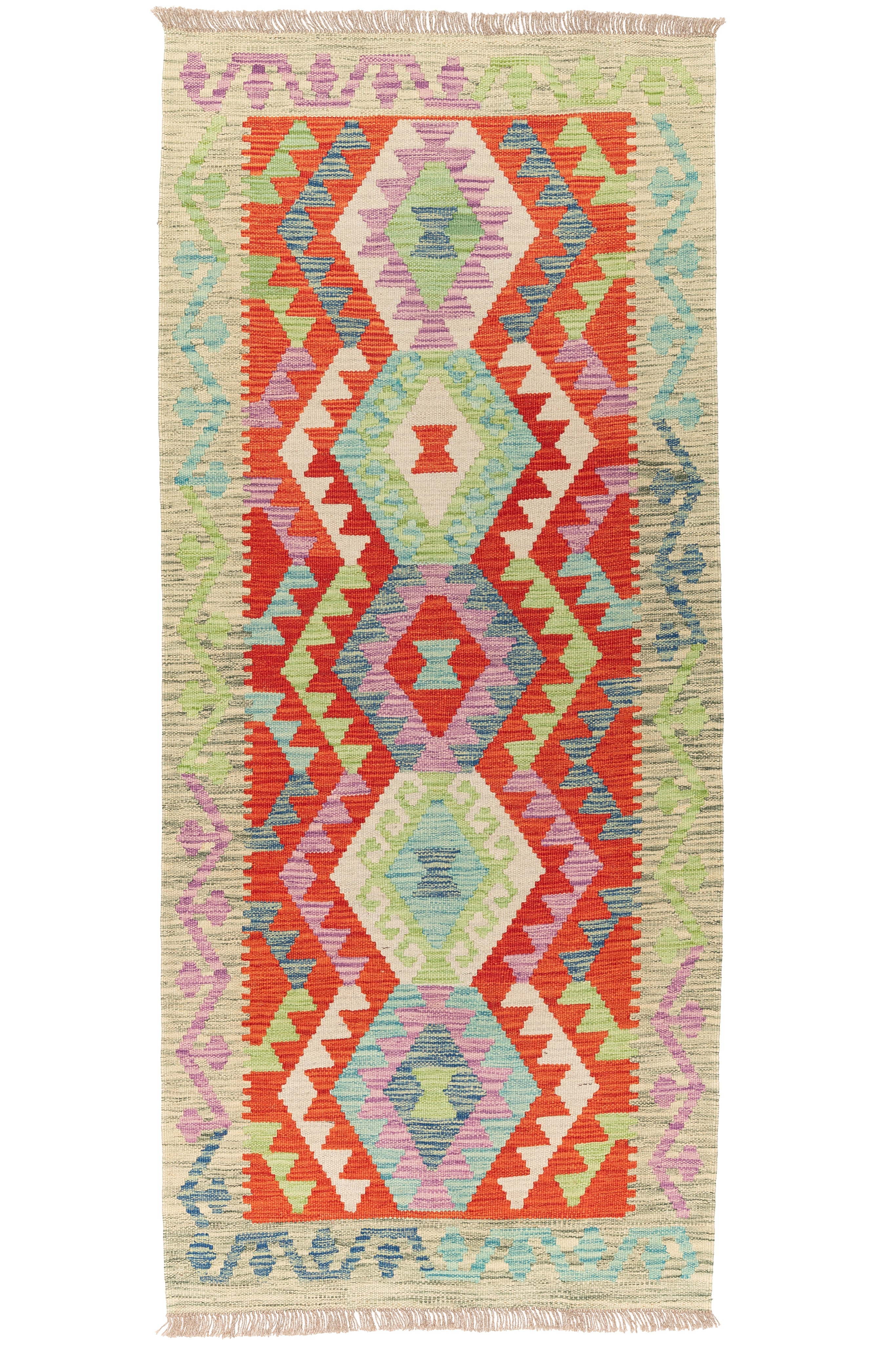 Afghanischer Kelim – 195 × 85 cm – handgewebt aus Schurwolle