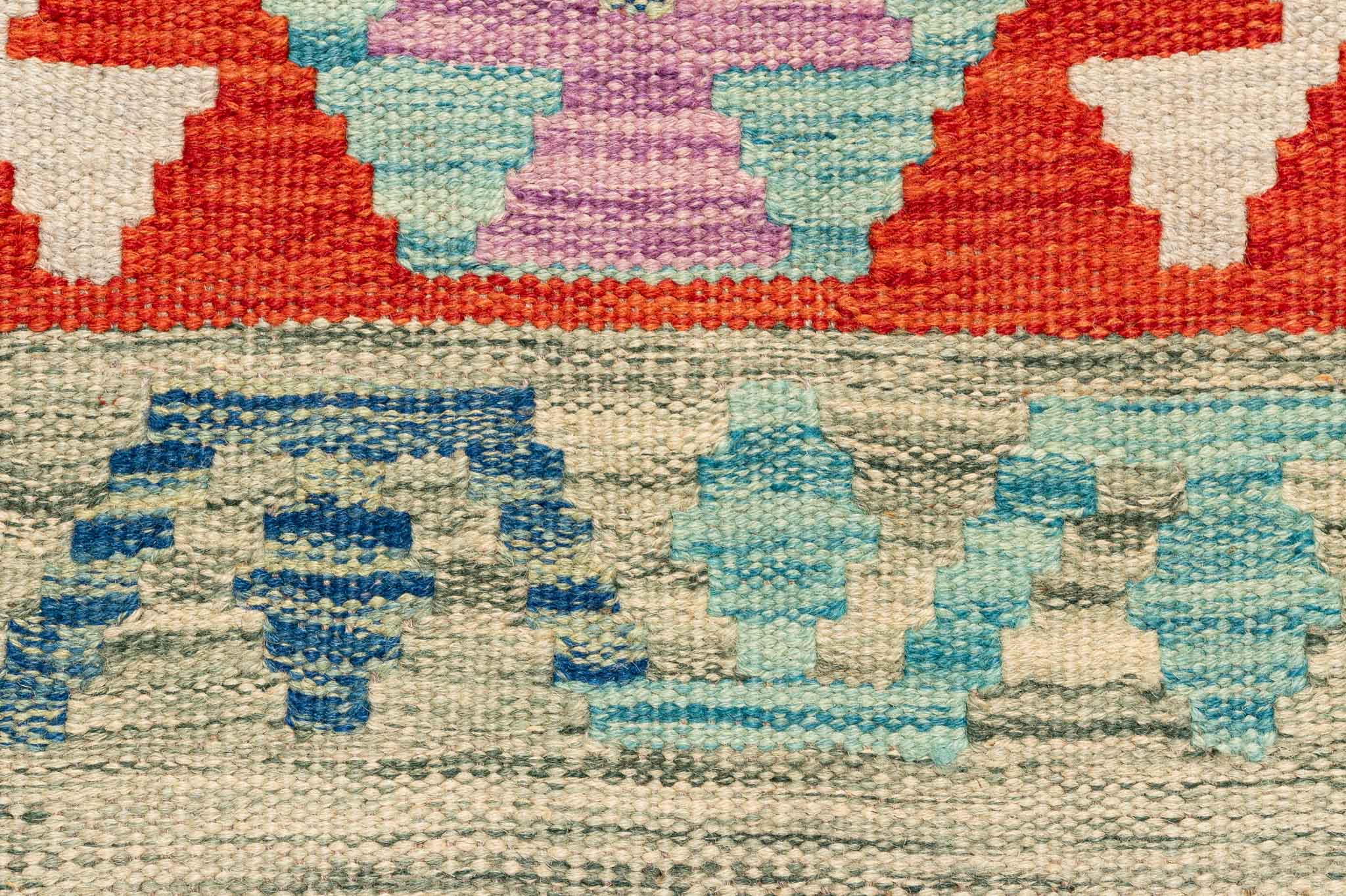 Afghanischer Kelim – 195 × 85 cm – handgewebt aus Schurwolle