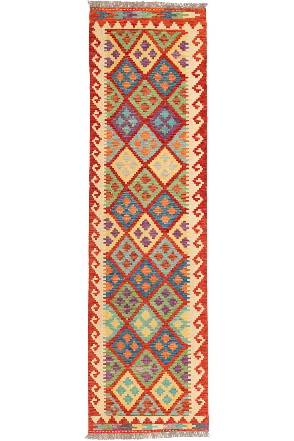 Afghanischer Kelim – 297 × 81 cm – handgewebt aus Schurwolle