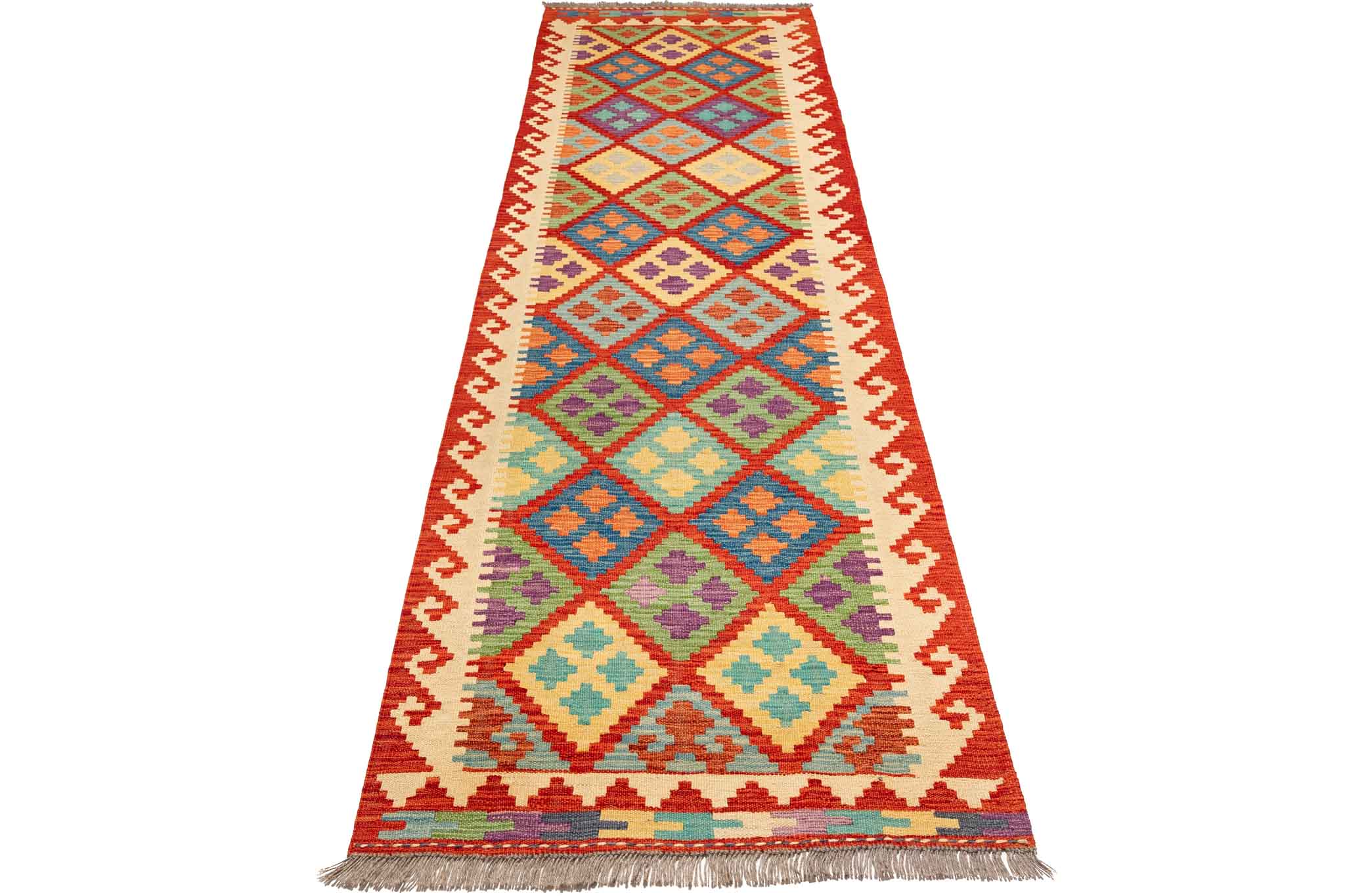 Afghanischer Kelim – 297 × 81 cm – handgewebt aus Schurwolle