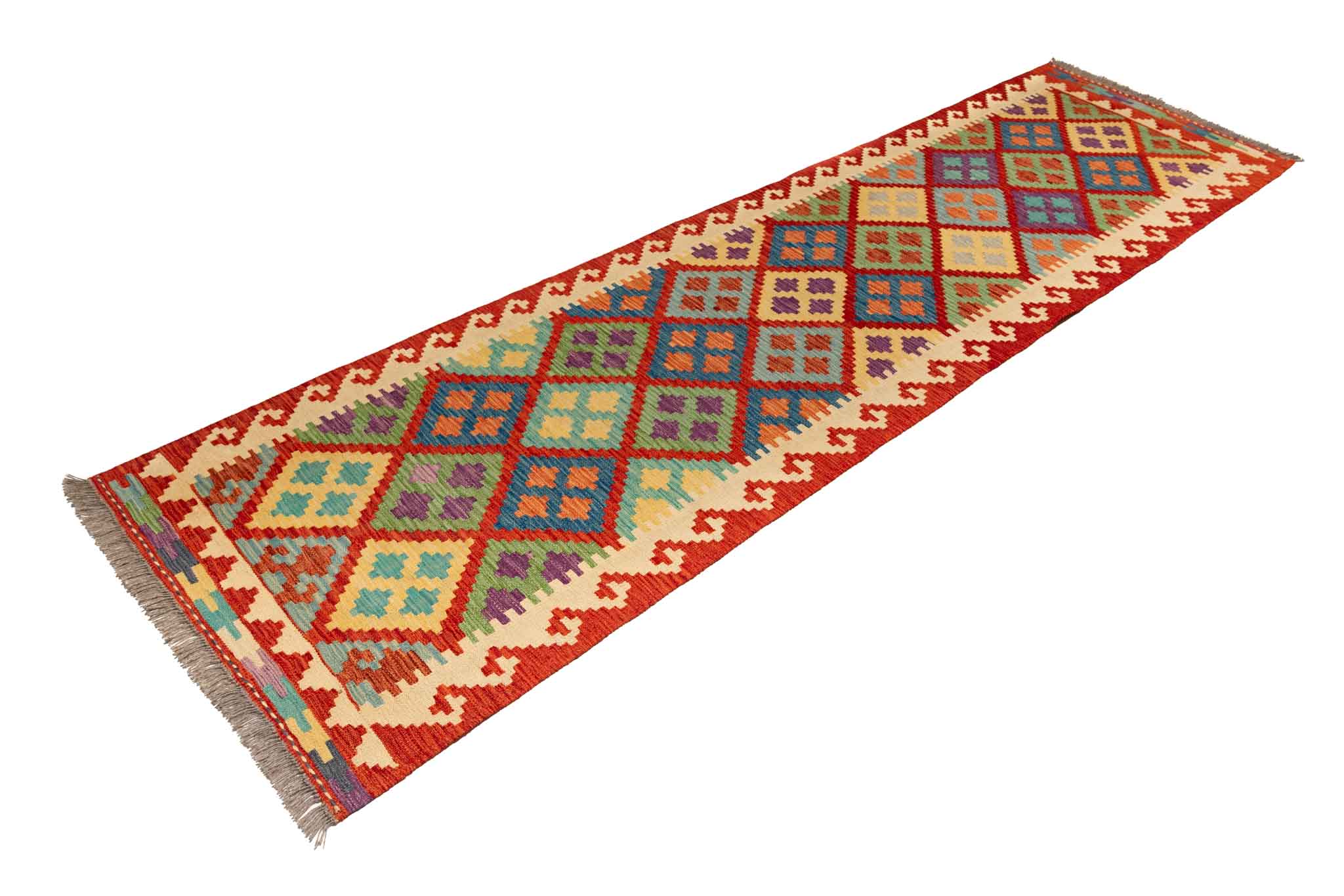 Afghanischer Kelim – 297 × 81 cm – handgewebt aus Schurwolle