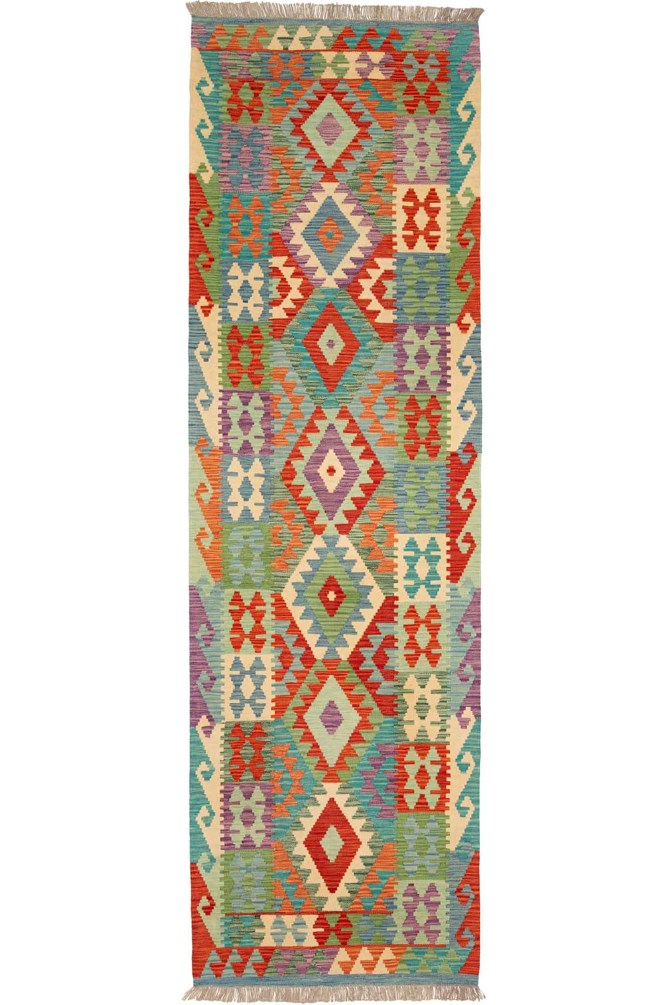 Afghanischer Kelim – 294 × 88 cm – handgewebt aus Schurwolle