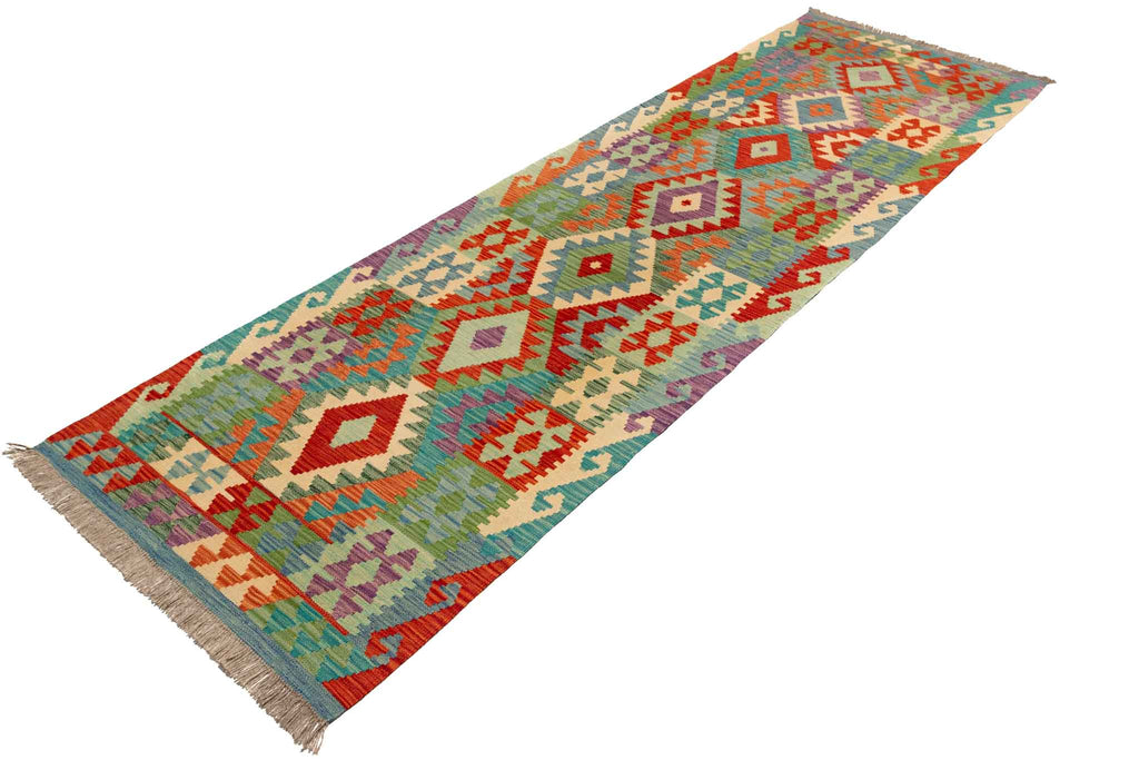 Afghanischer Kelim – 294 × 88 cm – handgewebt aus Schurwolle