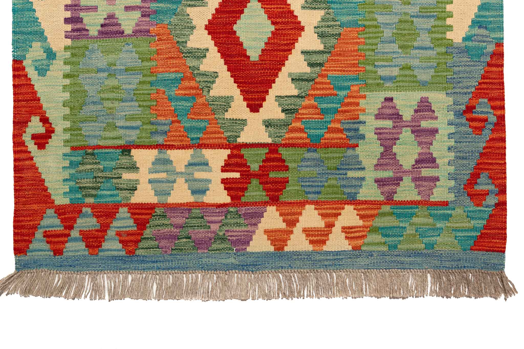 Afghanischer Kelim – 294 × 88 cm – handgewebt aus Schurwolle