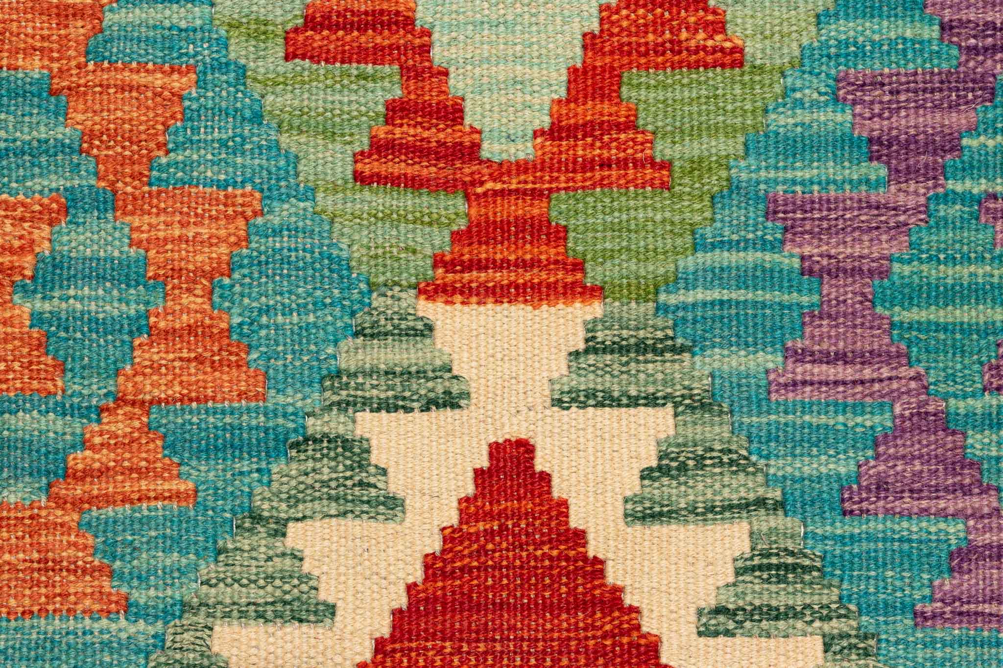 Afghanischer Kelim – 294 × 88 cm – handgewebt aus Schurwolle