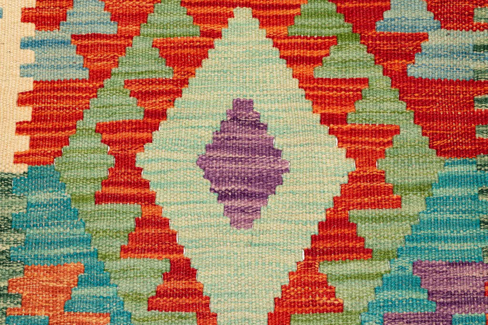 Afghanischer Kelim – 294 × 88 cm – handgewebt aus Schurwolle