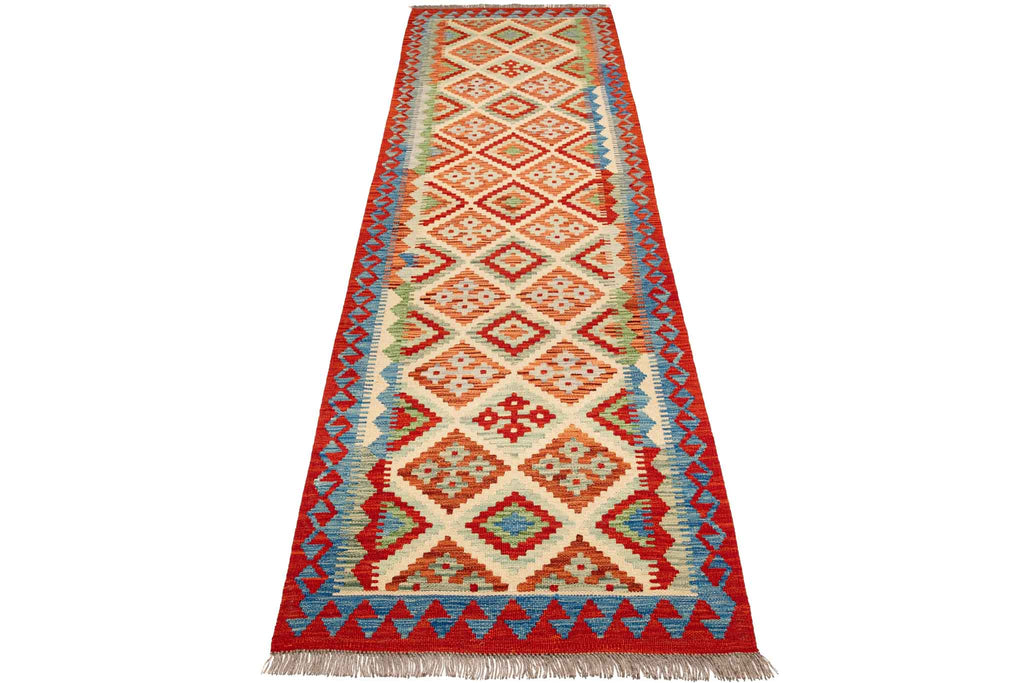 Afghanischer Kelim – 293 × 80 cm – handgewebt aus Schurwolle