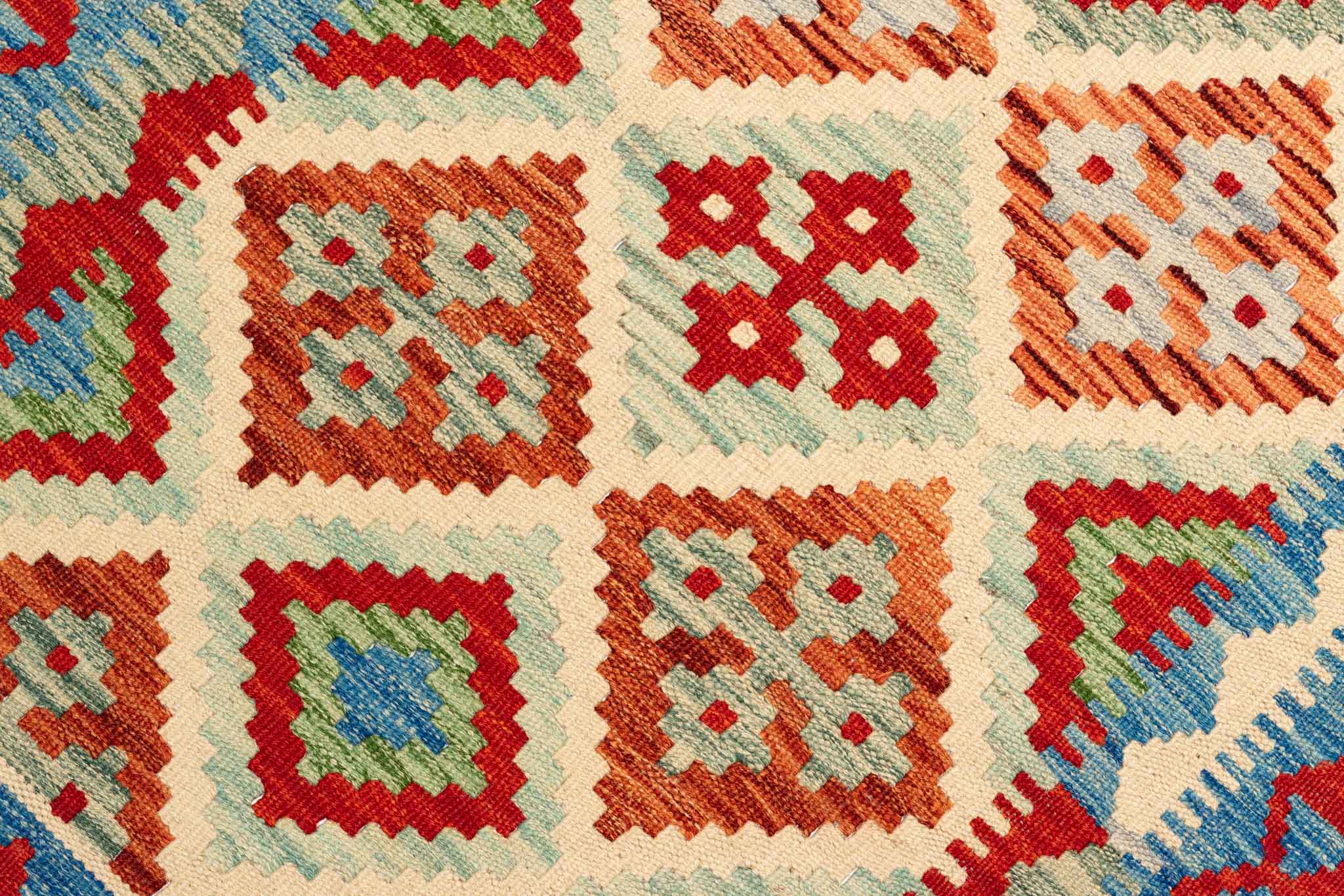 Afghanischer Kelim – 293 × 80 cm – handgewebt aus Schurwolle