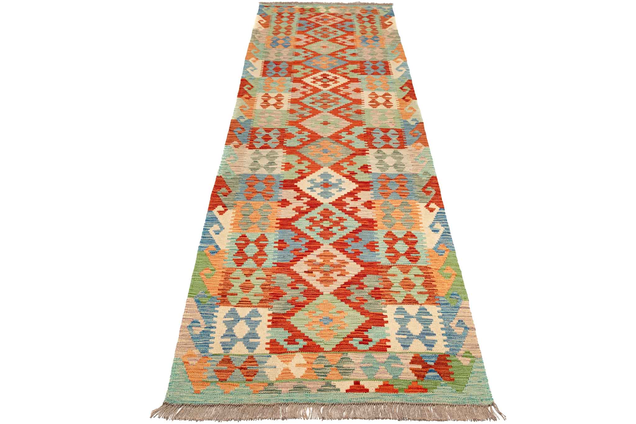 Afghanischer Kelim – 292 × 83 cm – handgewebt aus Schurwolle