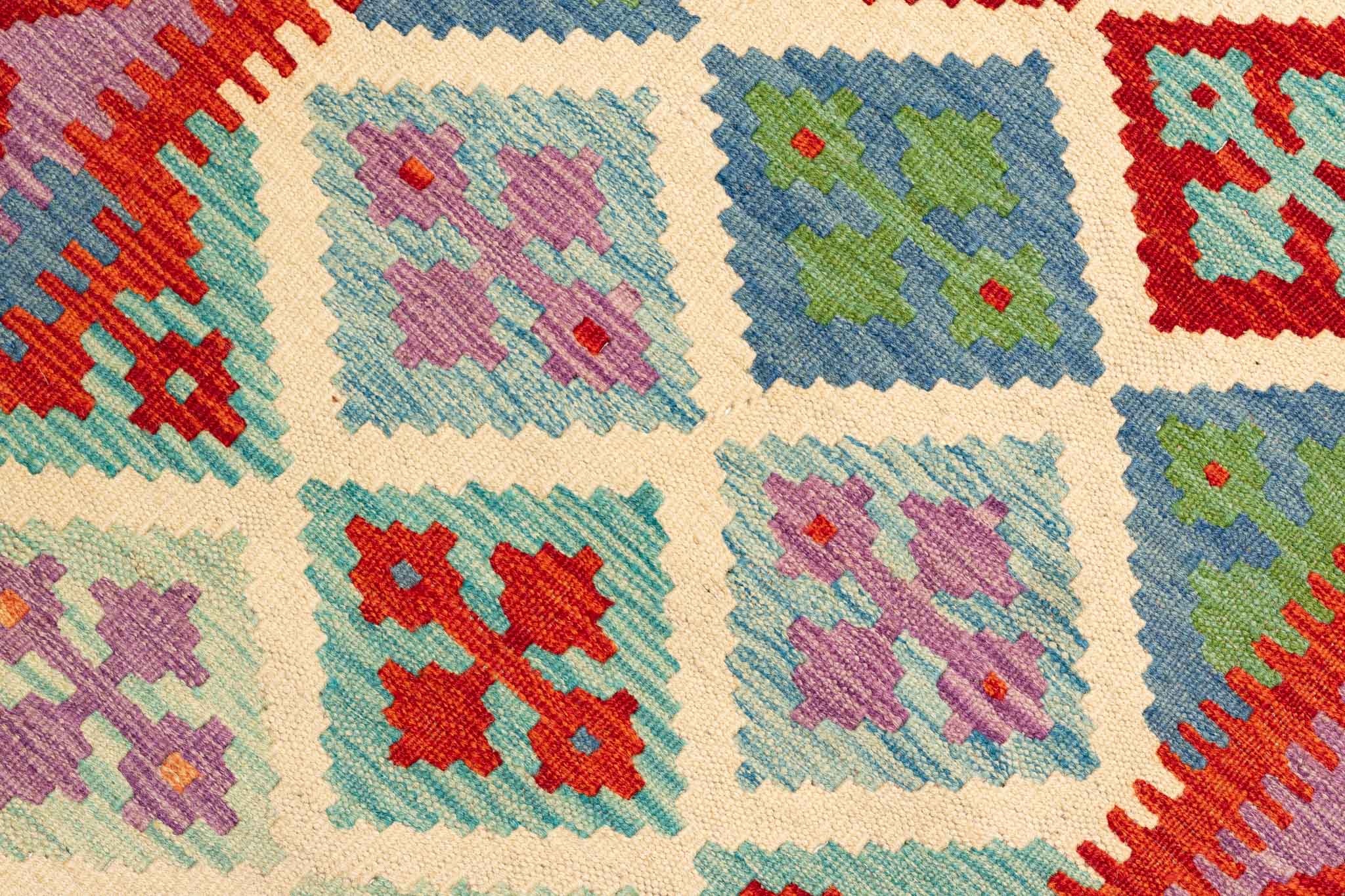 Afghanischer Kelim – 305 × 79 cm – handgewebt aus Schurwolle