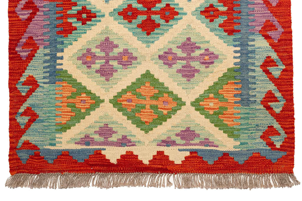 Afghanischer Kelim – 305 × 79 cm – handgewebt aus Schurwolle