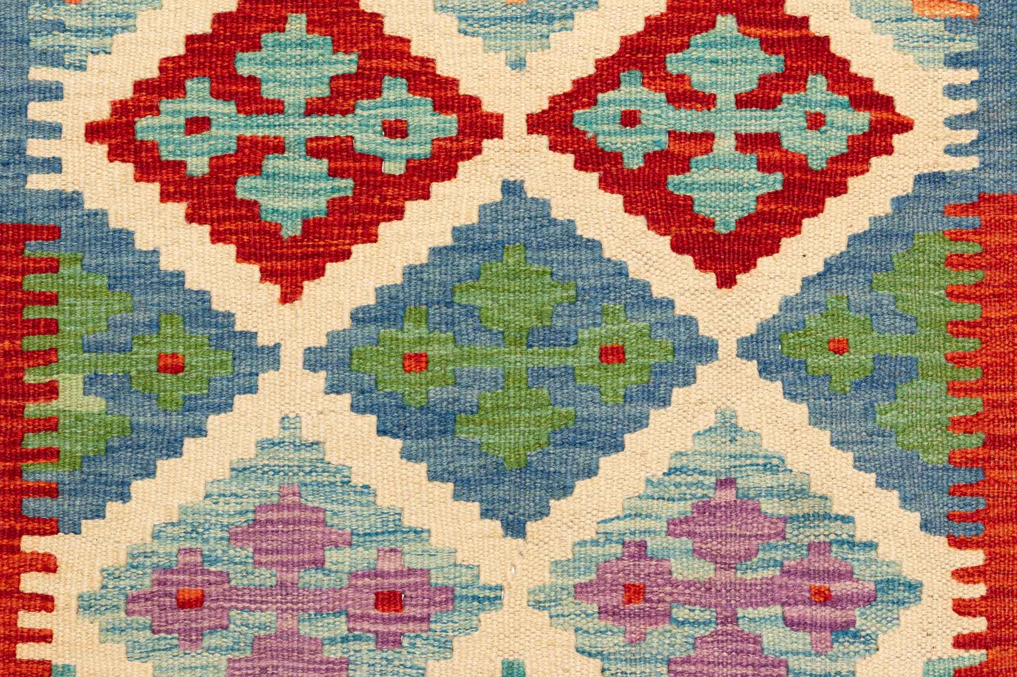 Afghanischer Kelim – 305 × 79 cm – handgewebt aus Schurwolle