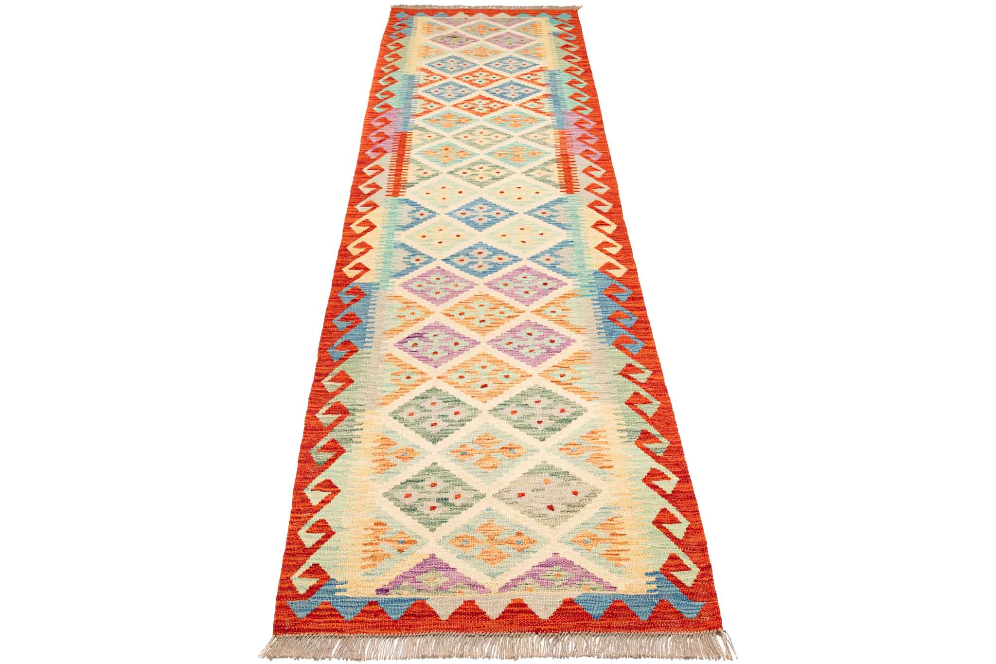 Afghanischer Kelim – 288 × 78 cm – handgewebt aus Schurwolle