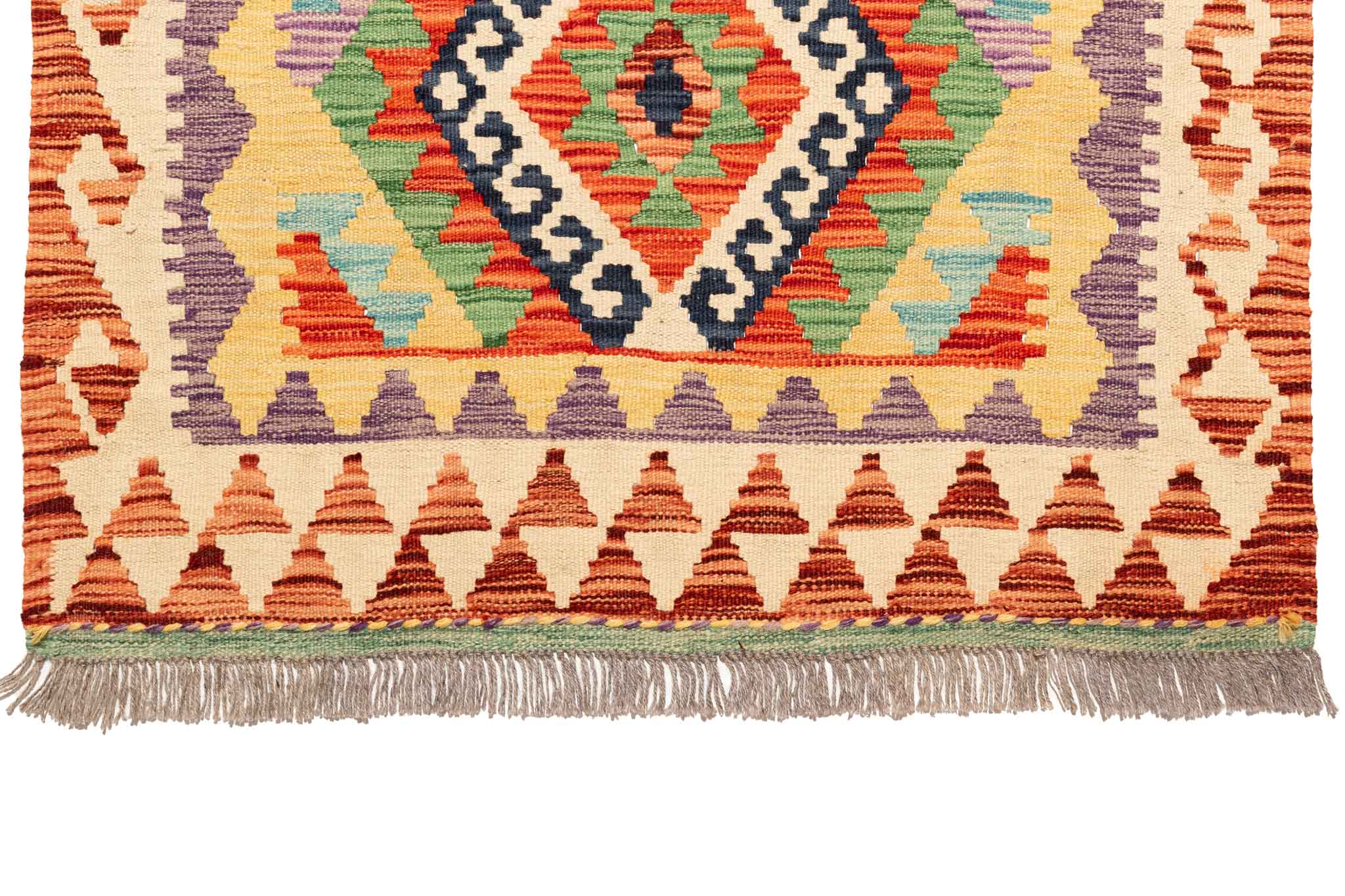 Afghanischer Kelim – 296 × 90 cm – handgewebt aus Schurwolle