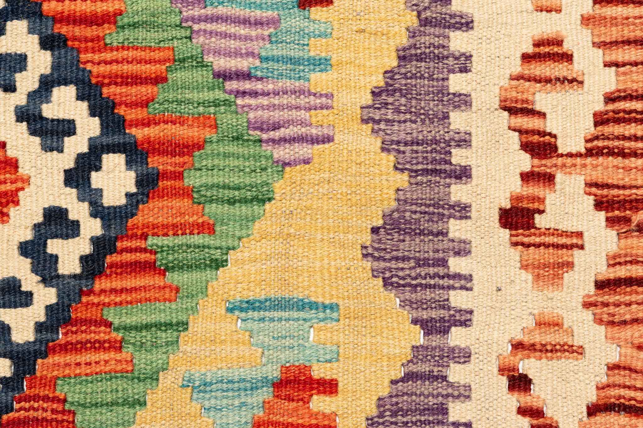 Afghanischer Kelim – 296 × 90 cm – handgewebt aus Schurwolle